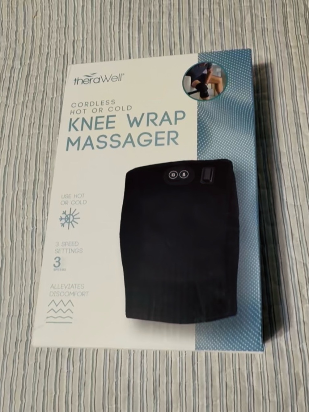 theraWell hot/cold usb recharge massaging knee  wrap, NWT